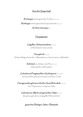 Speisekarte 1